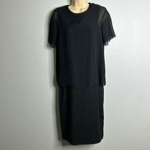 COS sparkle sheer layered midi shimmer dress